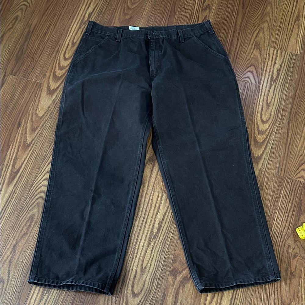 Vintage Carhartt Dungaree Fit Carpenter Dark Brown‎ Canvas Pants Mens 40x30